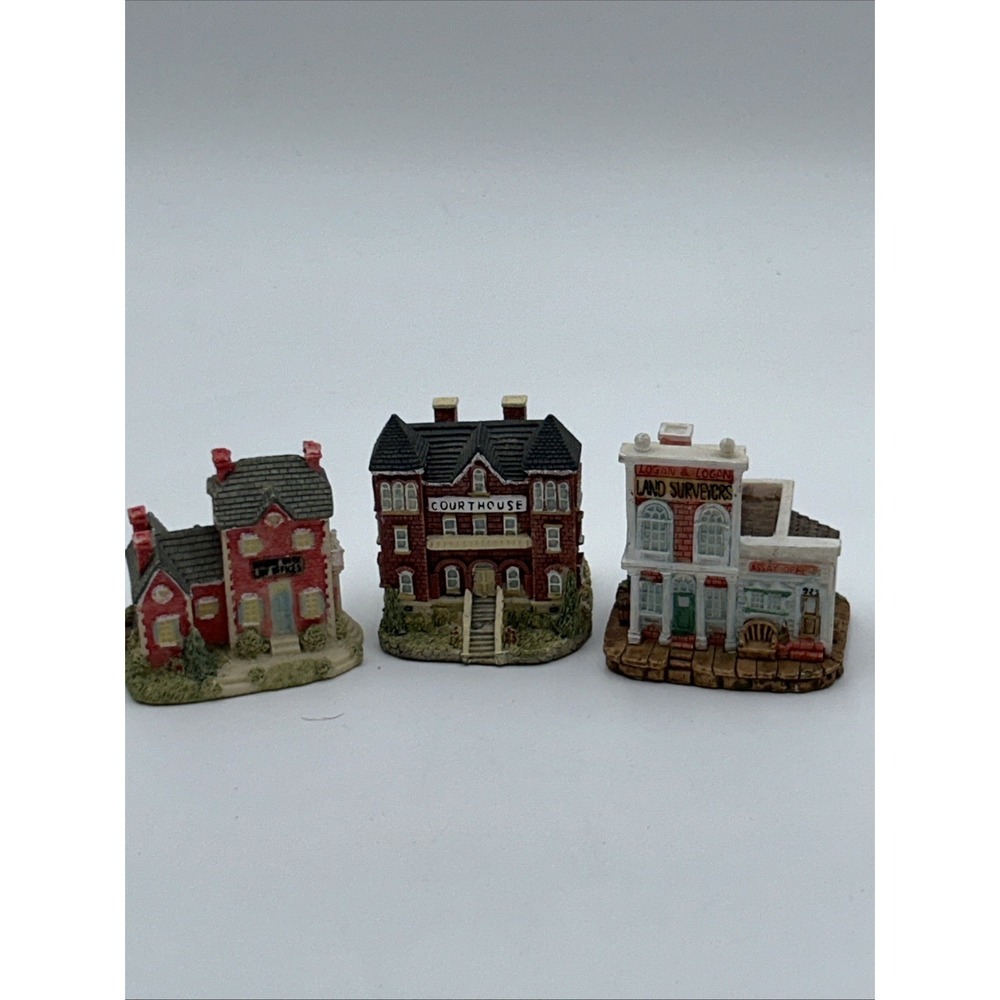 Vintage Lot 3 Liberty Falls Village Americana Collection Courthouse Land Surveyo